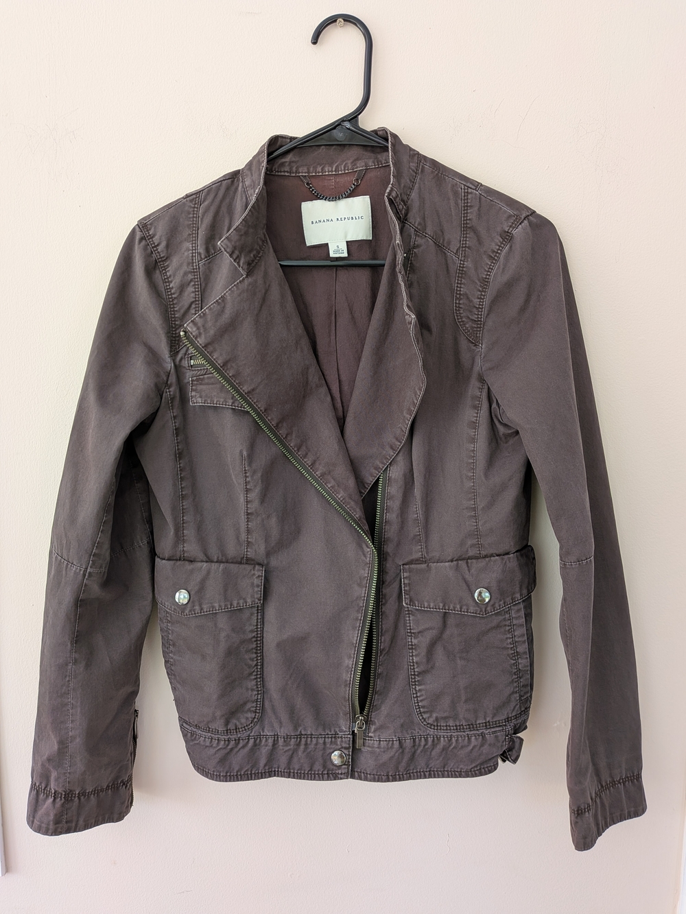 Banana Republic Brown Cotton Moto Utility Jacket Size S